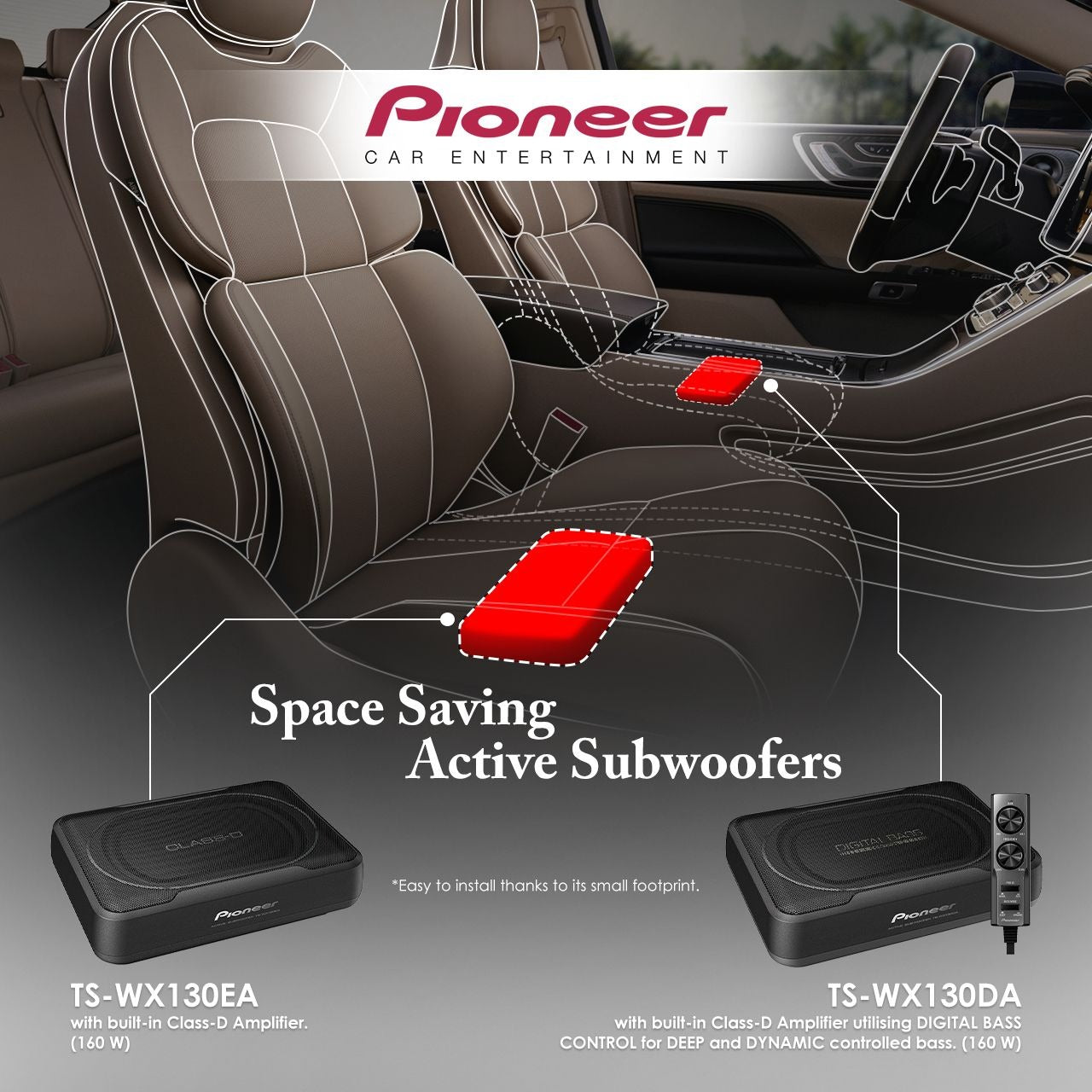 Pioneer TS-WX130DA 8" 160W Active Subwoofer