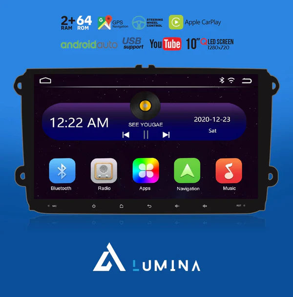 Lumina ATLAS-VW 9" Carplay,Android Auto , USB Double Din Radio