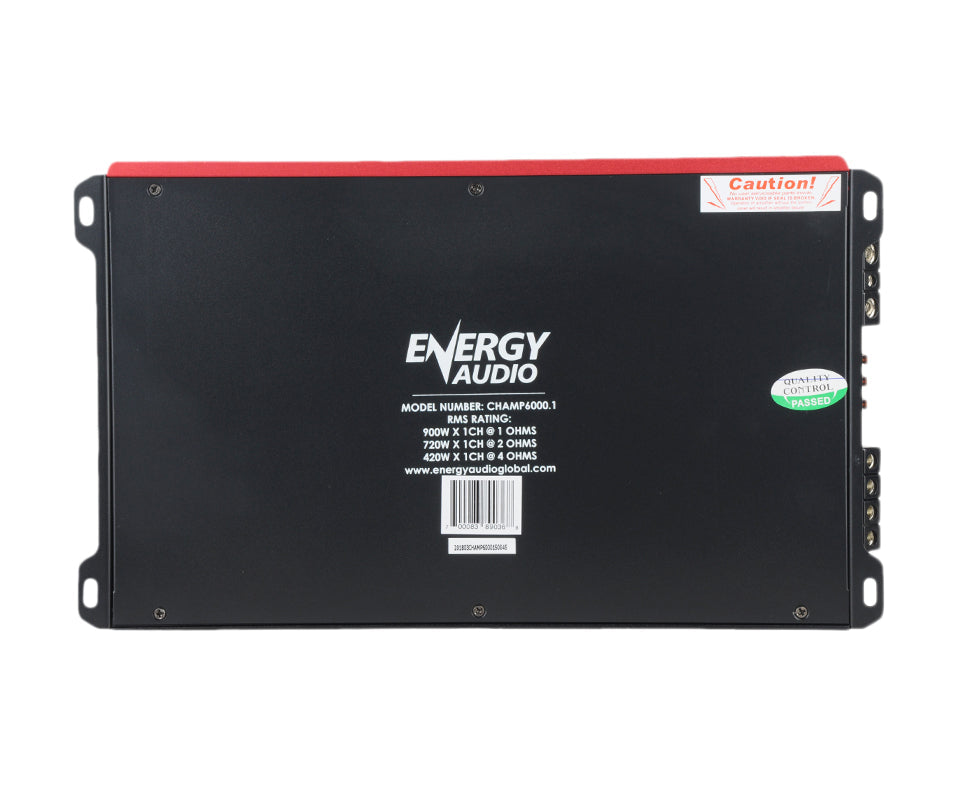 Energy Audio CHAMP6000.1 1- Channel 900WX1 RMS at 1 Ohm Monoblock Amplifier