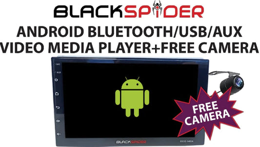 Blackspider BSDD1460LB+FREE CAMERA 7" Apple CarPlay Double Din Android Media BT/USB