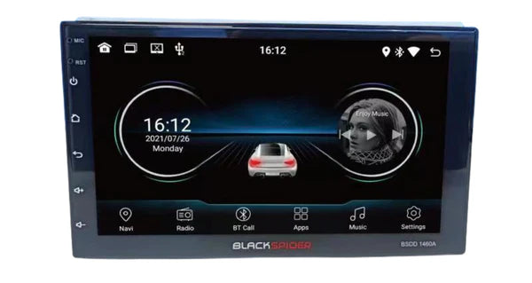 Blackspider BSDD1460LB+FREE CAMERA 7" Apple CarPlay Double Din Android Media BT/USB
