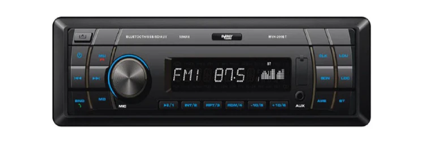 Energy Audio MVH-200BT USB/SD/AUX/FM Bluetooth Single Din Media Player