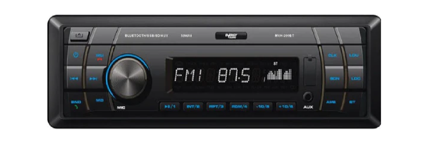 Energy Audio MVH-200BT USB/SD/AUX/FM Bluetooth Single Din Media Player
