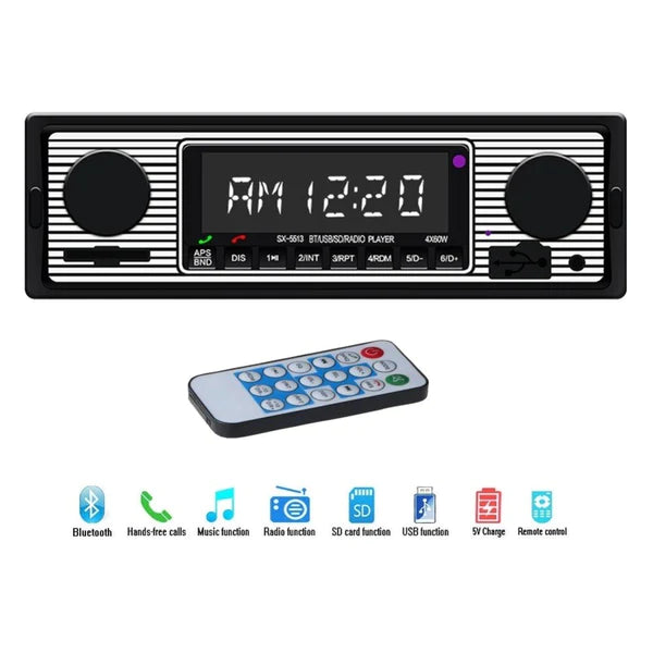 Ice Power IP-D141B Retro Style Single Din Media Player