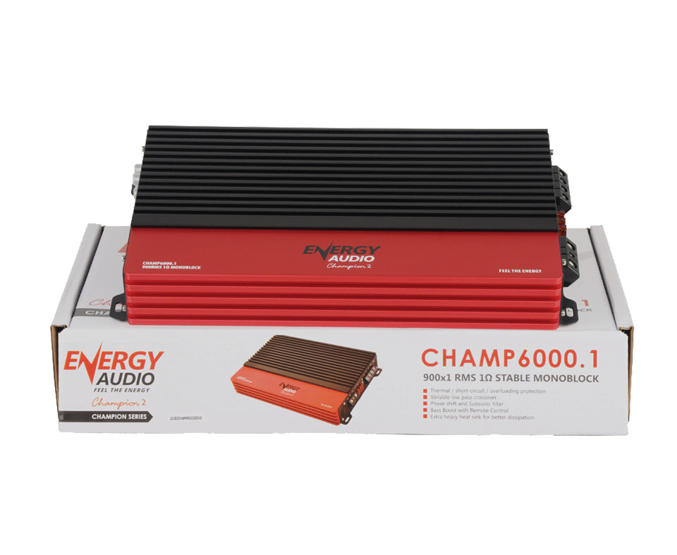 Energy Audio CHAMP6000.1 1- Channel 900WX1 RMS at 1 Ohm Monoblock Amplifier